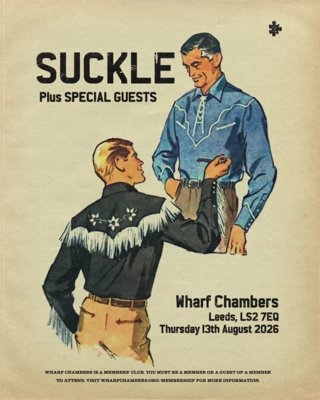 Poster for SUCKLE + Support at Wharf Chambers, Leeds