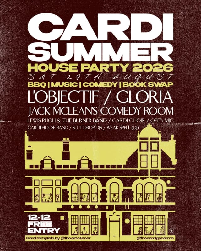 Poster for Cardi Summer House Party 2026 at The Cardigan Arms, Leeds