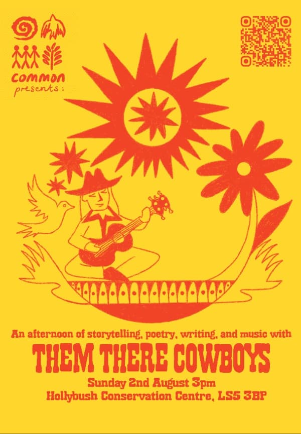 Poster for Common Presents: Them There Cowboys at Hyde Park Book Club, Leeds