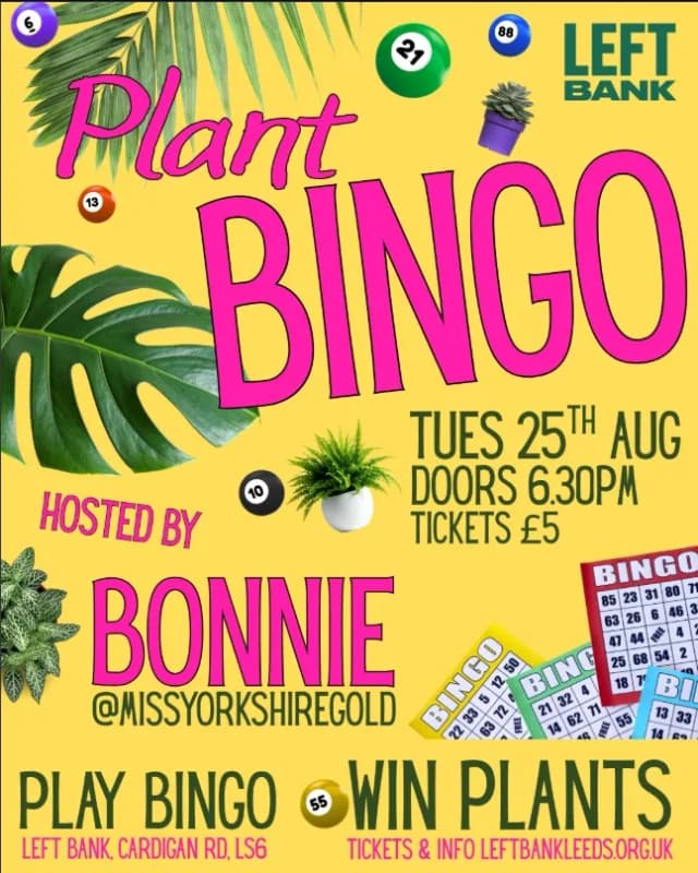 Poster for Plant Bingo at Left Bank Leeds, Leeds