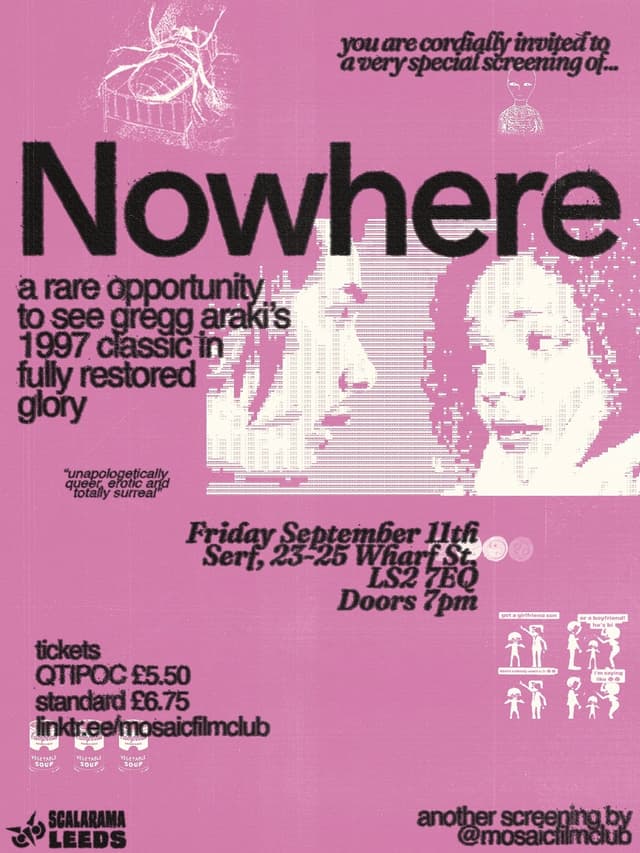 Poster for Nowhere (1997) Screening - Scalarama 2026
