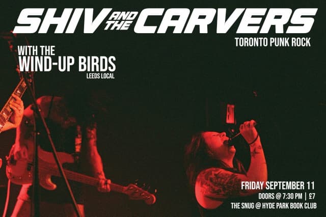 Poster for Shiv and the Carvers / The Wind Up Birds / Imaginary Husband at Hyde Park Book Club, Leeds