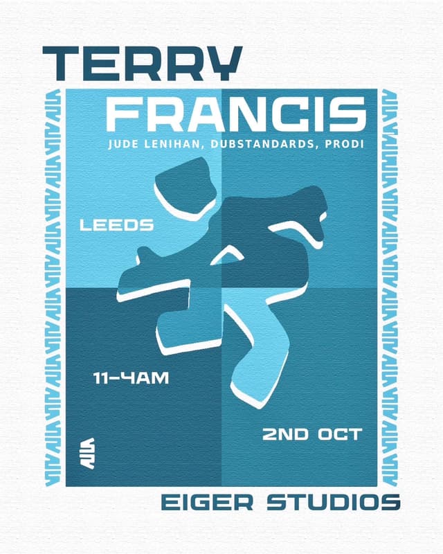 Poster for Standard Records presents: Terry Francis at Eiger Studios, Leeds