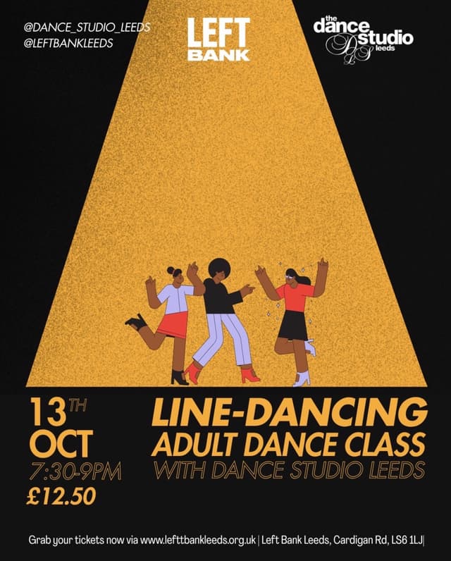 Poster for Line-Dancing Adult Dance Class: Dance Studio Leeds at Left Bank Leeds, Leeds